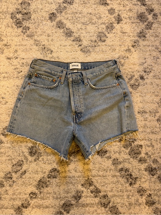 Agolde Pants - Agolde Light Blue High-Rise Cutoff Denim Shorts